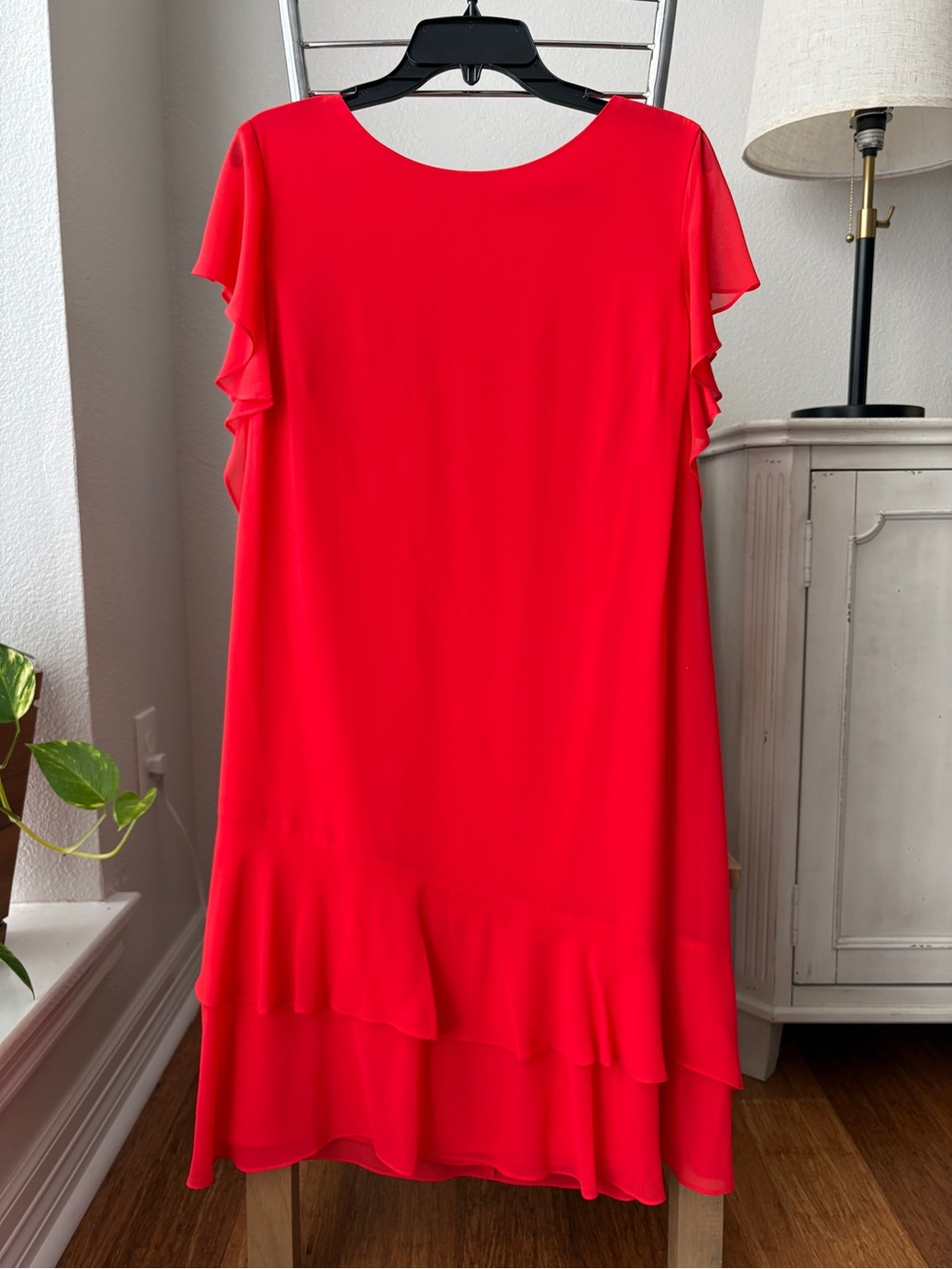 Lauren Ralph Lauren Bright Red Flutter-Sleeve Mini Dress